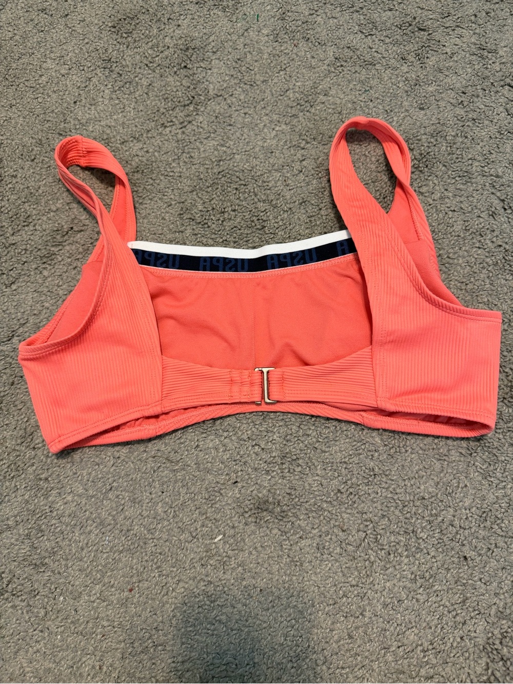Coral Ribbed Bikini Top - Coral - Picture 3 of 4